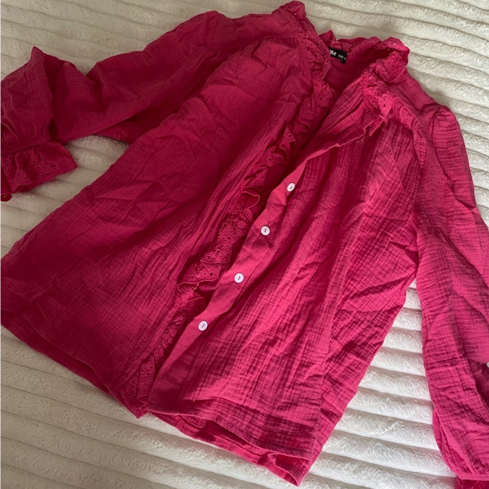 Pink Funky Embroidered Blouse
